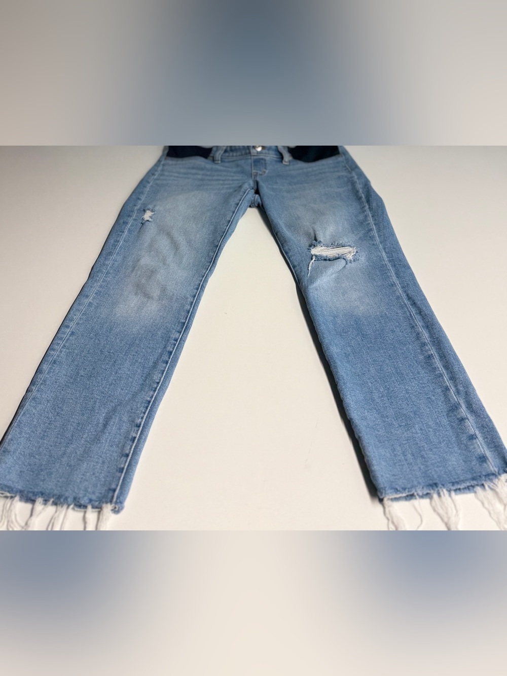 Madewell Maternity Light Blue Ripped Skinny Jeans